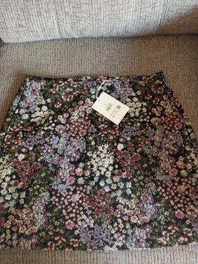 Floral Jacquard Mini Skirt